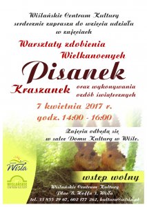 Plakat dotyczący warsztatów Wielkanocnych